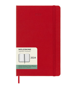 Classic Weekly Planner 2024 (LARGE) Weekly Hard 12-Month — Scarlet Red
