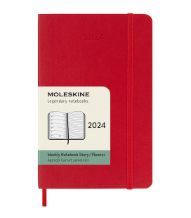 Classic Weekly Planner 2024 (POCKET) Weekly Soft 12-Month — Scarlet Red